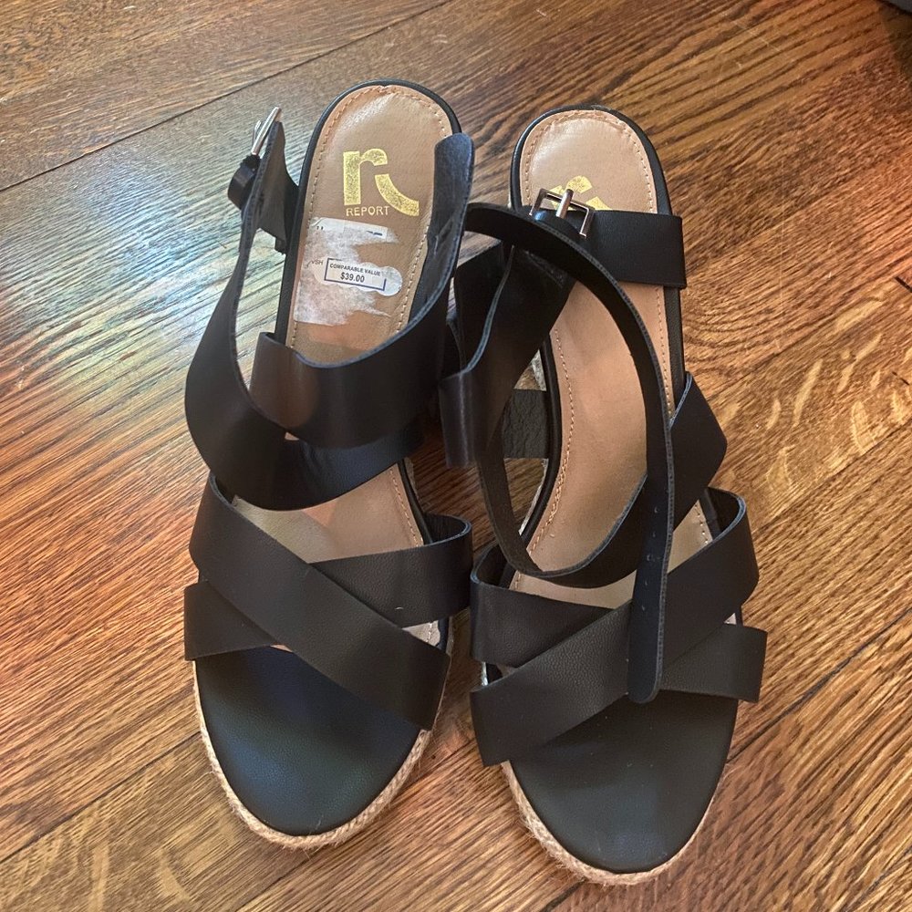 Black Strappy Wedges